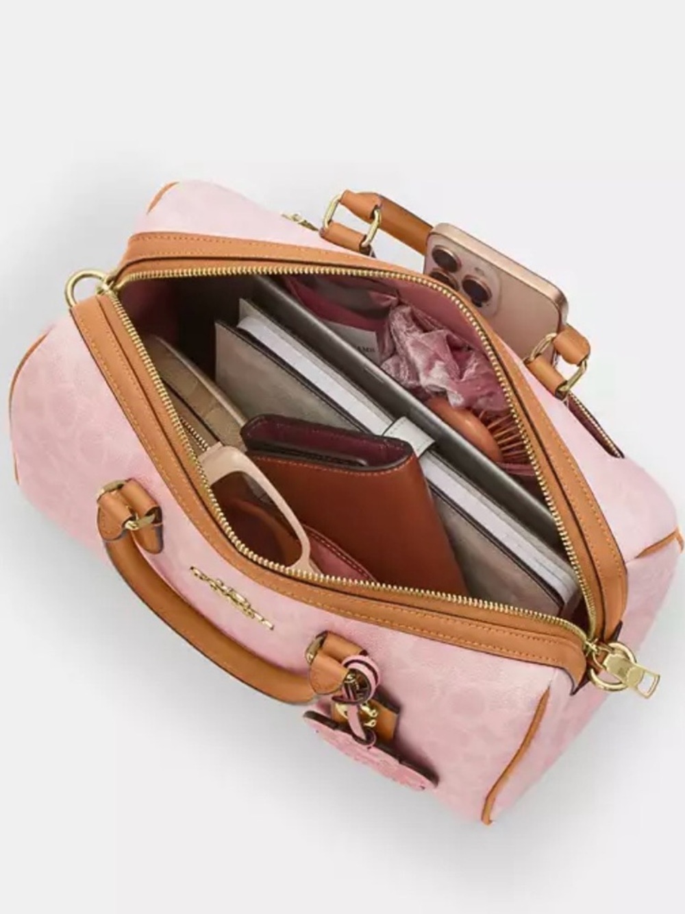 🌸New Coach Large Powder Pink Rowan w/Charms - Picture 5 of 7